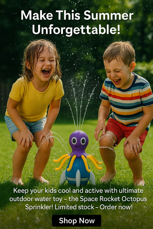 Space Rocket Octopus Sprinkler Water Toy Automatic Rotation Fun Spray Water Children's Water Playing Outdoor Toys
